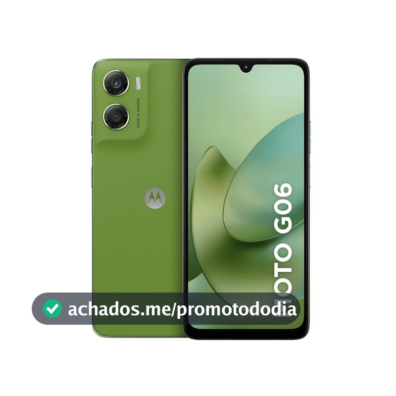 Smartphone Motorola Moto G06 256GB, 4G LTE, 12GB RAM Boost, Câmera 50MP, Tela 6.9" - Verde