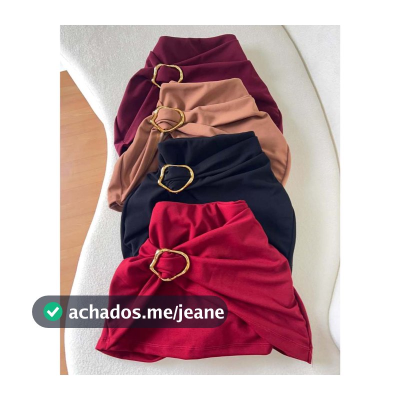 Short Saia Feminino com Detalhe de Fivela Orgânica Moda 2025