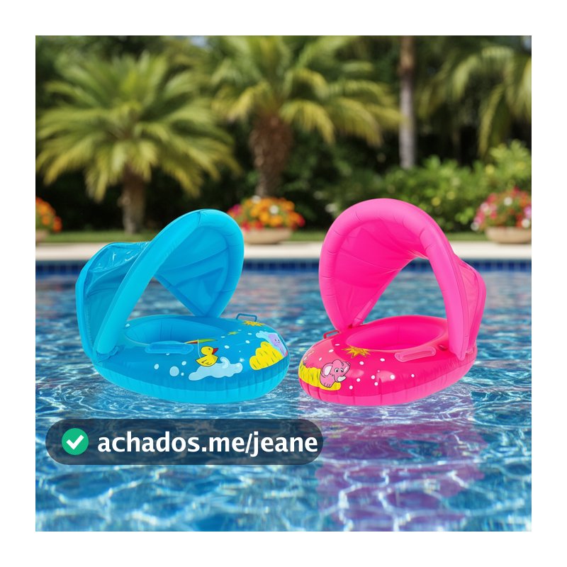 Boia Bebe piscina infantil Inflavel praia com cobertura e proteção solar