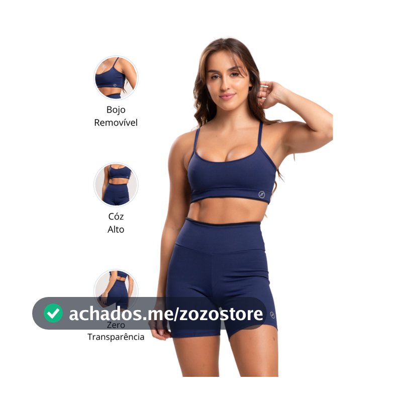 Conjunto Fitness Element Academia Short Top Suplex Zero Transparencia Bojo Removivel Feminina