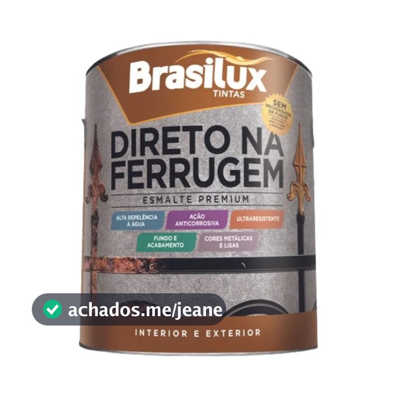 TINTA DIRETO NA FERRUGEM ESMALTE 900ML - ESCOLHA A SUA COR