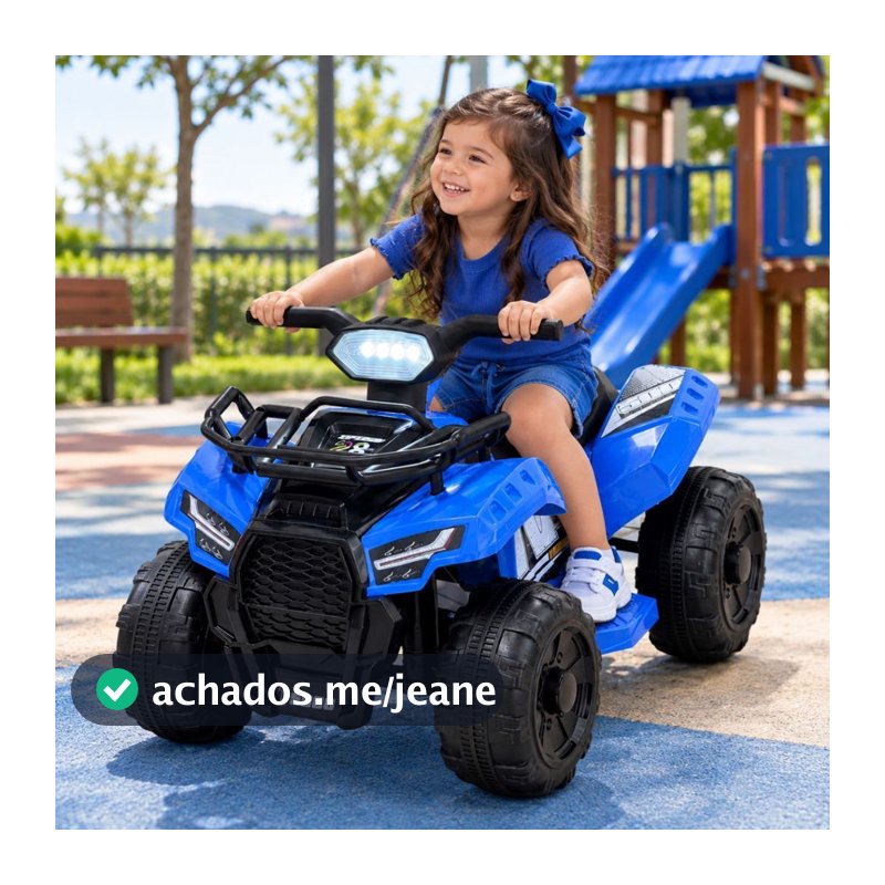 Quadriciclo Infantil Quadzilla Elétrico 6v Farol de LED Meninos Meninas Acelera com Ré Seguro Para Crianças 3 a 6 anos