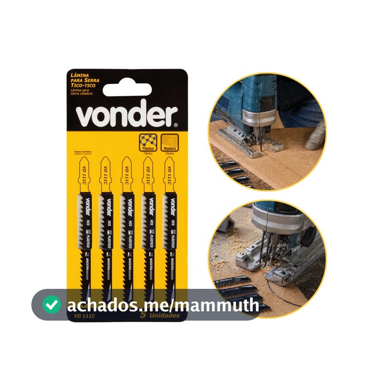 Kit 5 Lâminas de Serra Tico-Tico Universal VD111C - Vonder