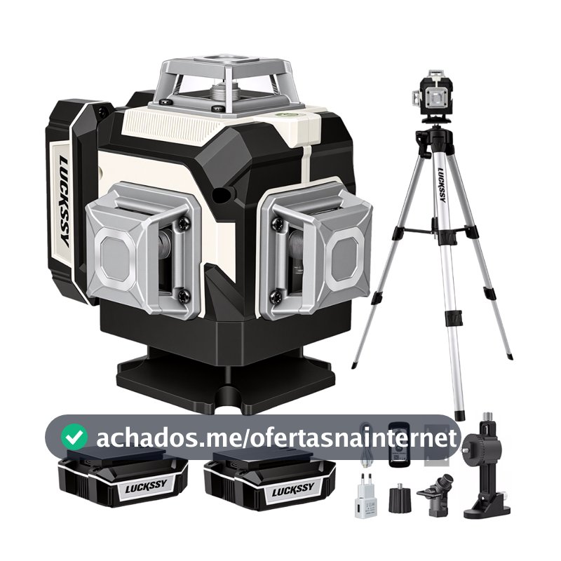 Nível A Laser Verde 16 Linhas Com Tripé Laser Level Autonivelante 30M 2 Bateria