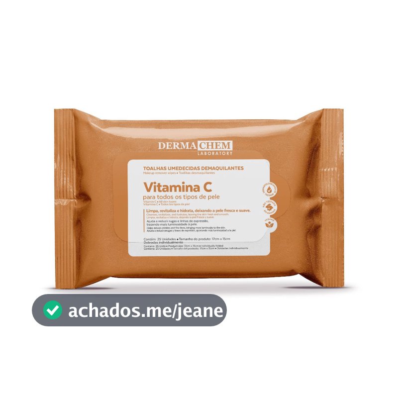 Lenços Demaquilantes Vitamina C Anti Idade Dermachem