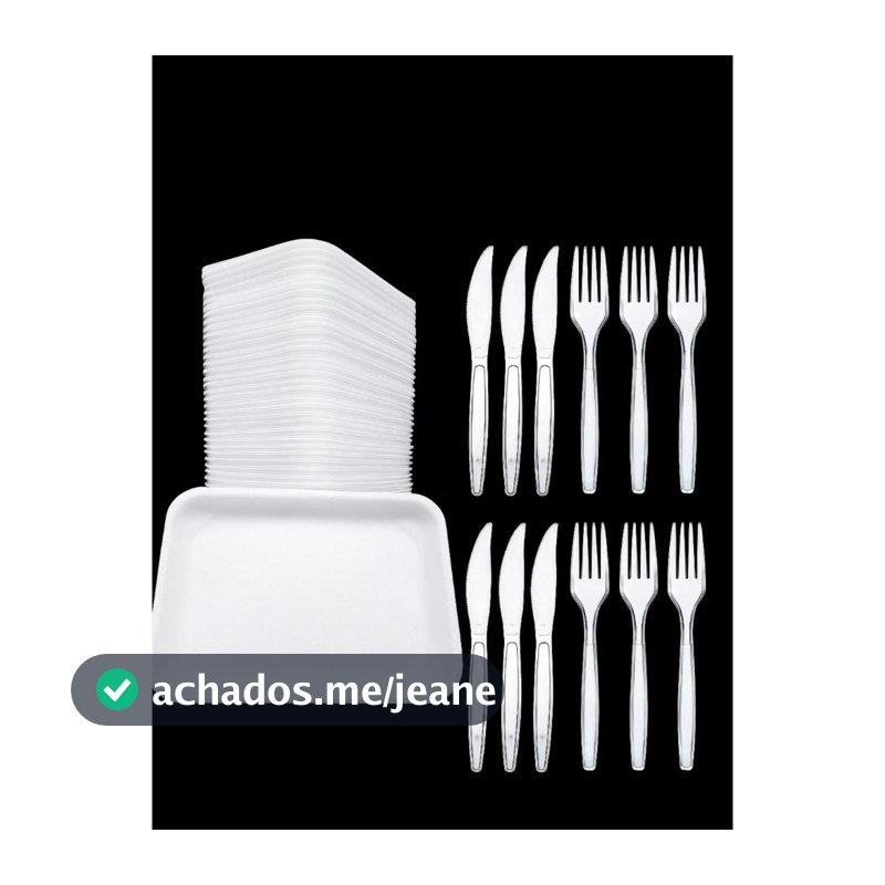 Kit Churrasco 100 Bandejas + 50 Garfos + 50 Facas Descartavel Festa Decoraçao