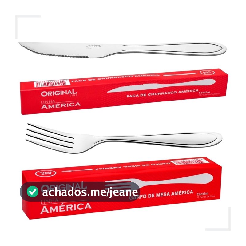 Kit Jogo Aco Inox Garfo Faca 24 Pecas Mesa Churrasco Buffet Restaurante Hotel Cozinha Original Line