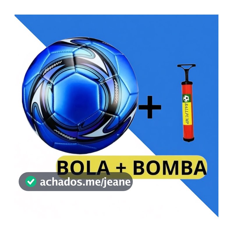 Kit Bola de Futebol Couro Sintético Campo Costurada + Bomba de Ar ou Apenas Bola