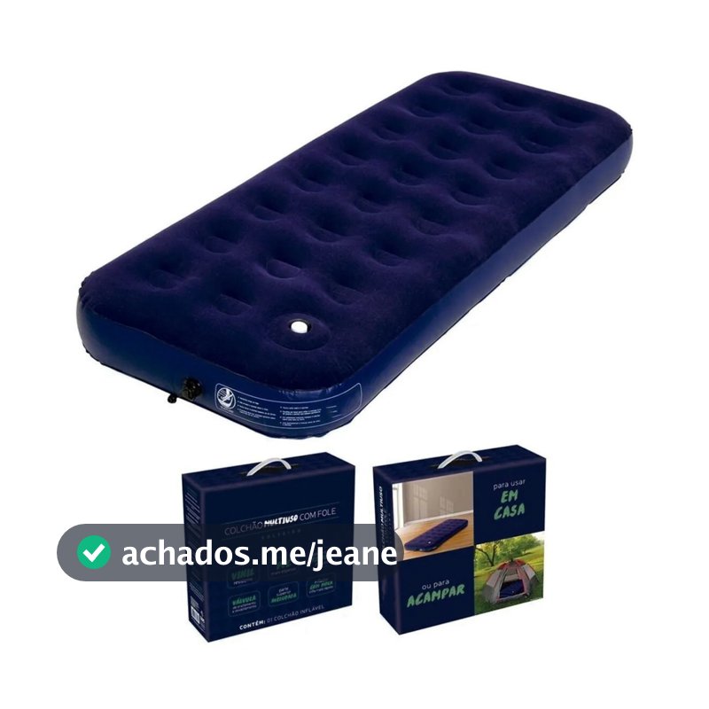 Colchão Inflável Solteiro Multiuso Camping Trilha Acampamento