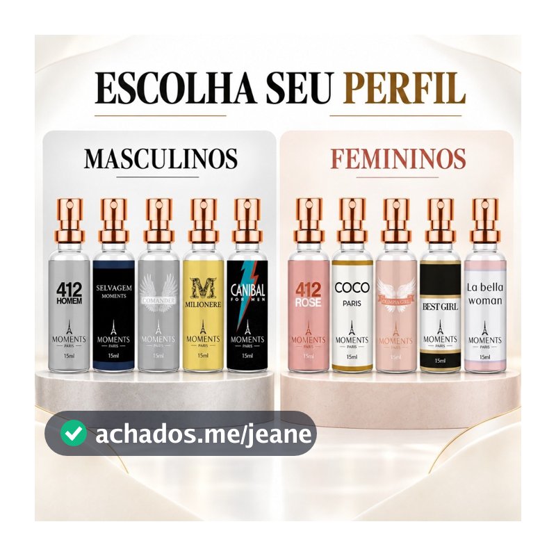 Mini Perfume de Bolso Moments Paris 15ml Masculino Feminino