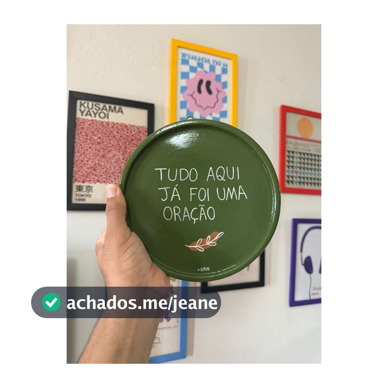 Prato decorativo para parede de argila - Oração