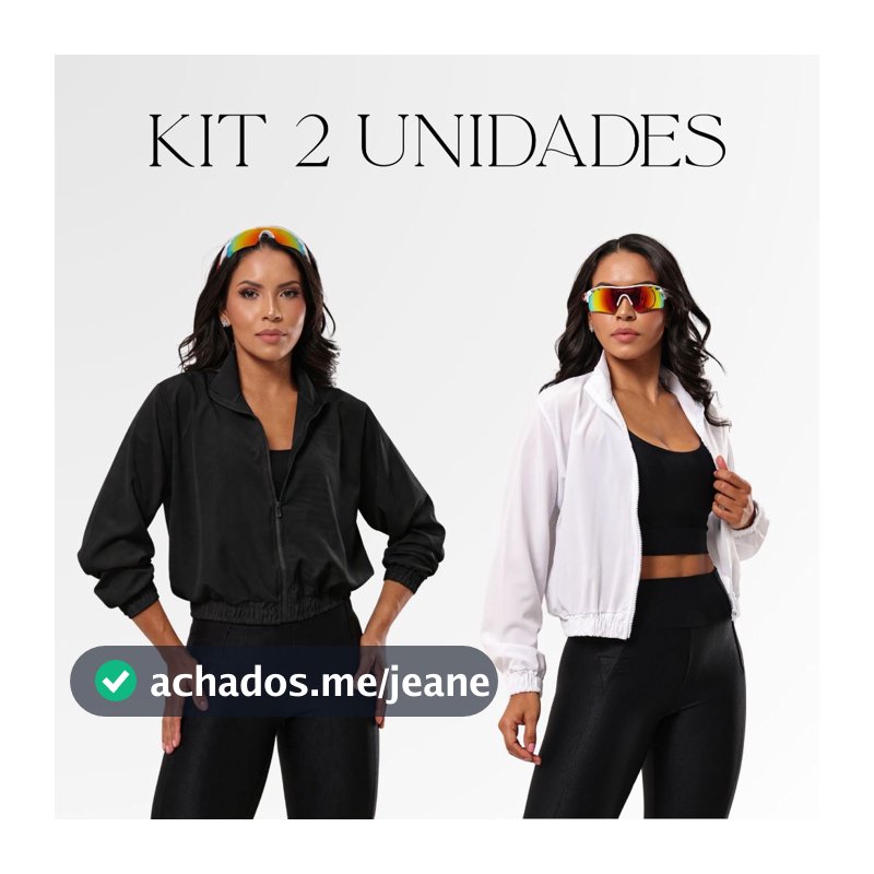 Kit 2 Jaquetas Corta Vento Treino Feminino Fitness Bomber Academia Esportiva Leve Secagem Rápido