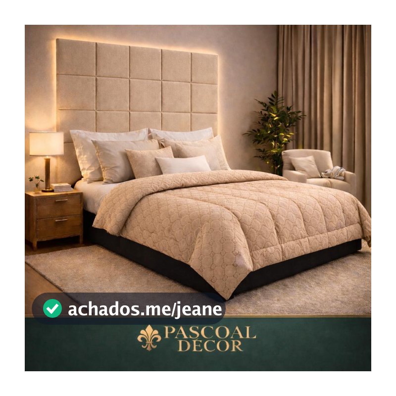 Kit com ate 40 Cabeceira Estofada Adesiva em Módulos 40x30 p/ Cama de Solteiro/Casal/Queen/King Box