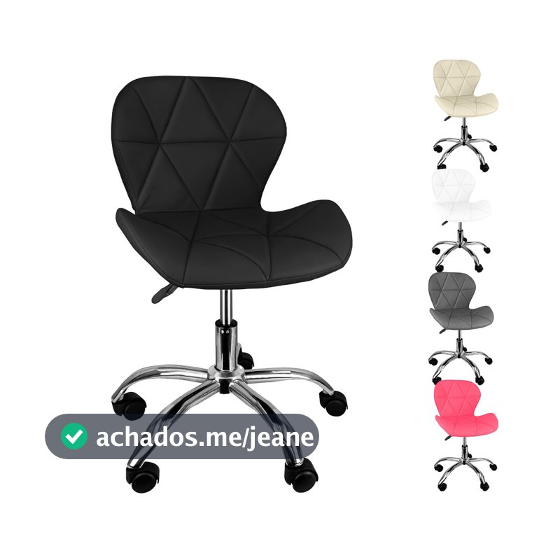 Cadeira Slim Office Estofada Base Giratória Cromada