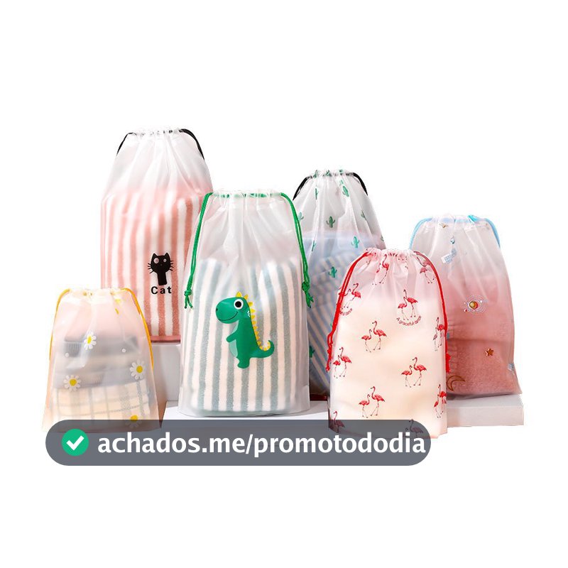 Kit 5 Sacos Organizador Mala Bolsa Maternidade Reutilizáveis Viagem Presente Multiuso