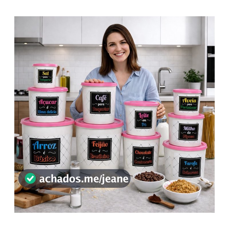 Kit Potes Mantimentos Linha premium jogo com 10 Peças plástico