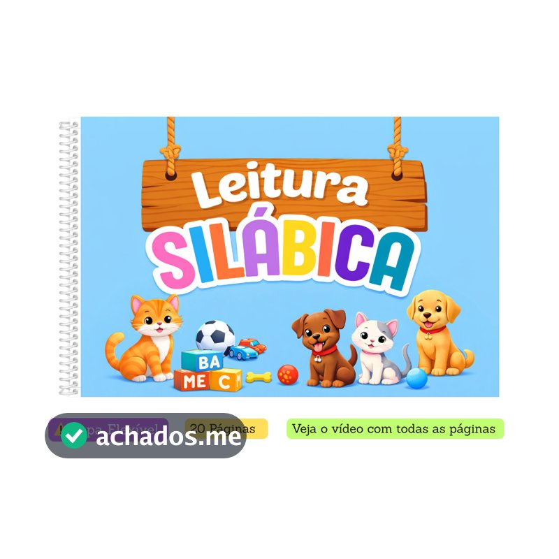 Apostila de Alfabetização – Leitura Silábica e Ilustrados Leitura Infantil 20 Páginas