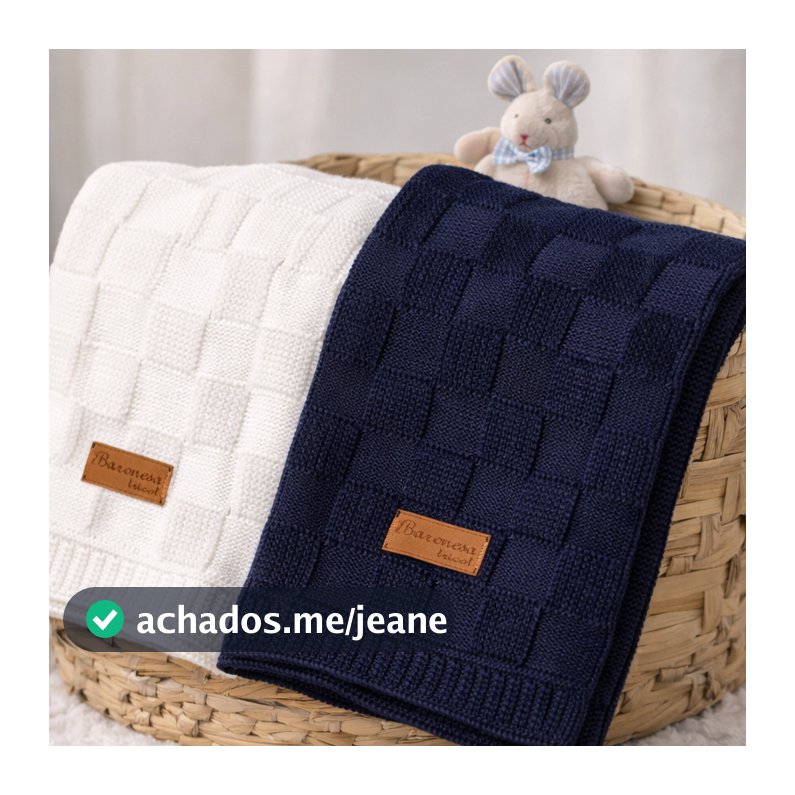 Kit 2 Manta Bebê Menina e Menino Tricot Maternidade Tricô Luxo Promoção Alta Qualidade