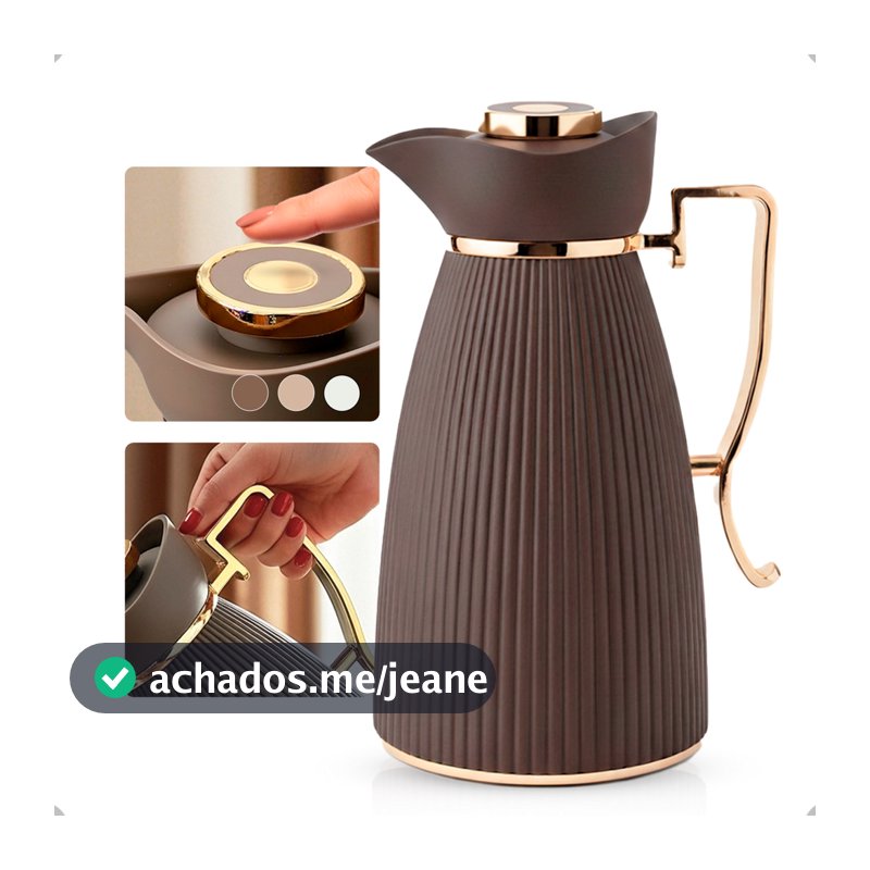 Garrafa Térmica Zaya Tuut 1L Canelada Design Sofisticado, Mantém Bebidas Quentes E Frias, Ideal Para Café E Chá