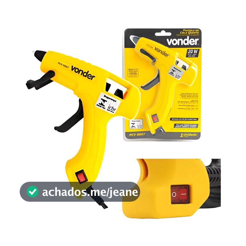 Pistola De Cola Quente Profissional-8mm Vonder C/haste Apoio Voltagem Bivolt