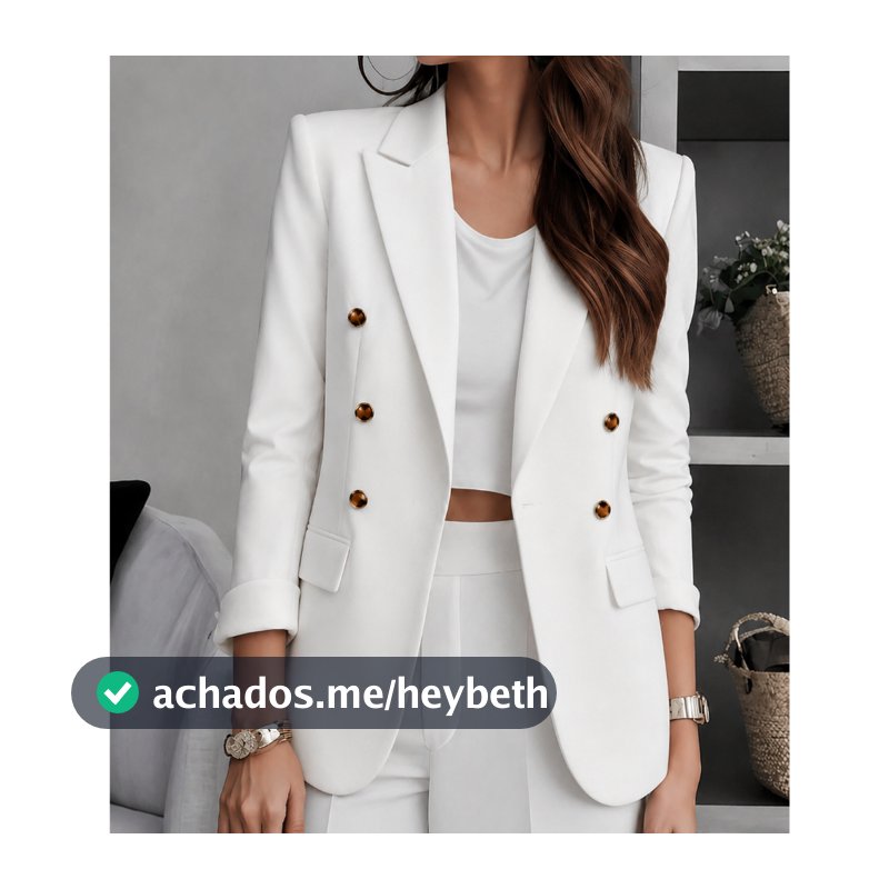 Blazer Feminino Alfaiataria Premium Botões Dourados