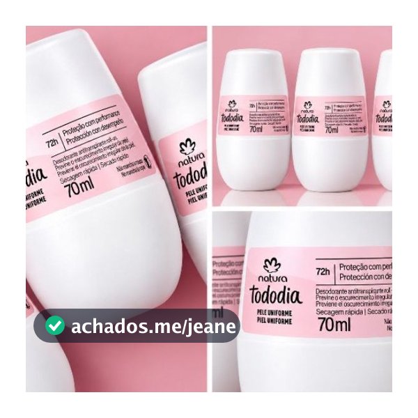 Desodorante Roll-on Natura Tododia Aclarar 70ml com Proteção 48h