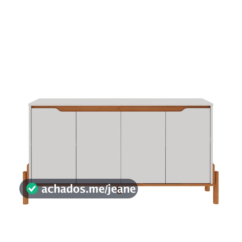 Buffet Aparador 4 Portas com Pés em Madeira Áurea