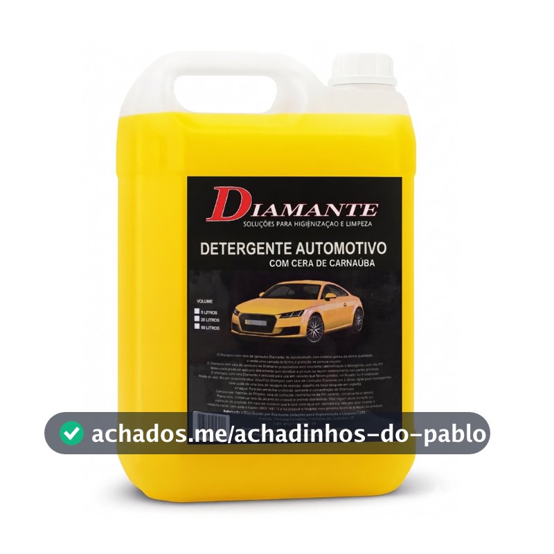 Detergente automotivo concentrado com cera de carnaúba Diamante 5 litros (Shampoo automotivo)