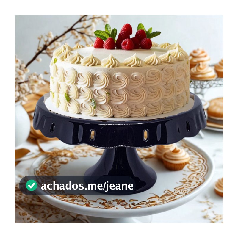 Boleira de Cerâmica Média "Passa Fita" – Elegância e Charme para suas Celebrações