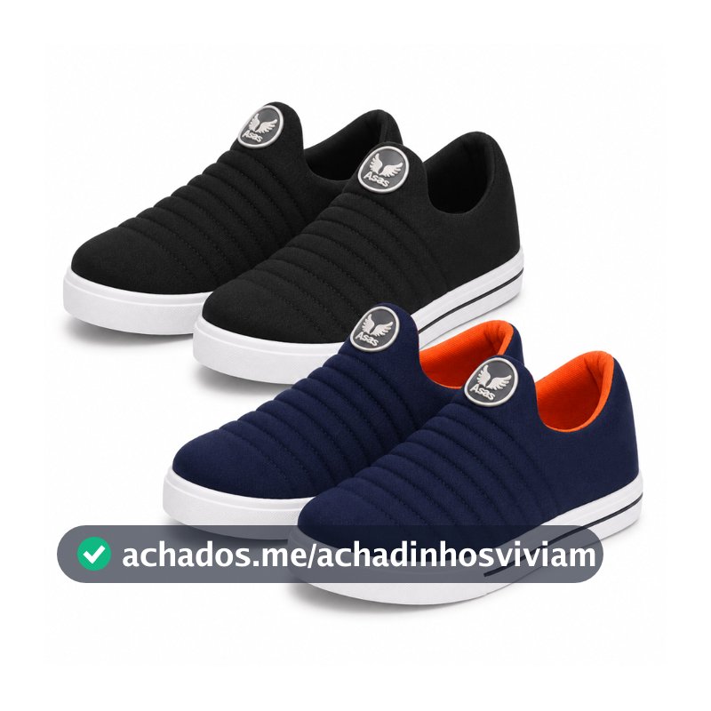 Kit Tenis Infantil Menino 02 Pares Fleca Calce Fácil Leve e Confortável Slip On Escola Festa