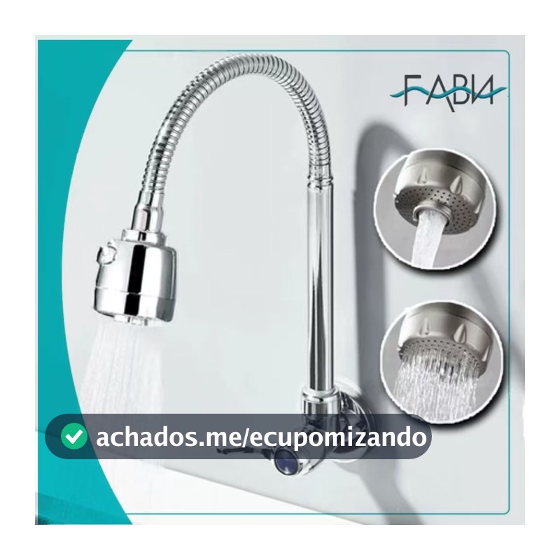 Inox Prata Torneira Cozinha parede chuveiro com rotação de 360° Cozinha Luxo Parede Promoção