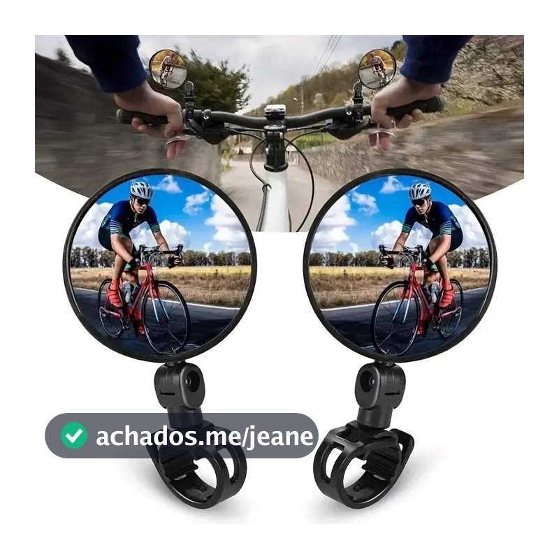 Kit 2 Espelho Retrovisor Bicicleta Bike Convexo 360º Giratório