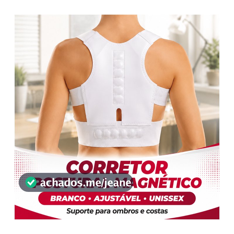 Corretor Postural Magnético Unissex Dor ajusta Postura Ombro Alinhado Alta Qualidade