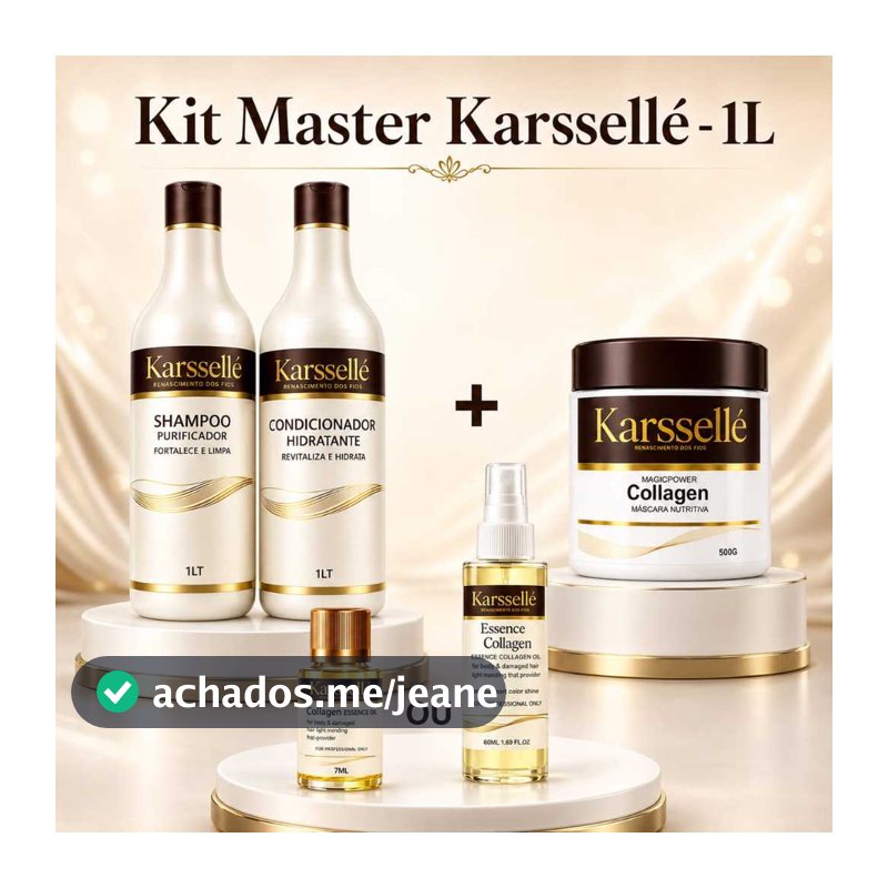Kit Shampoo 1LT + Condicionador 1LT + Máscara 500g + Oleo 7ml OU 60ml - Karssellé