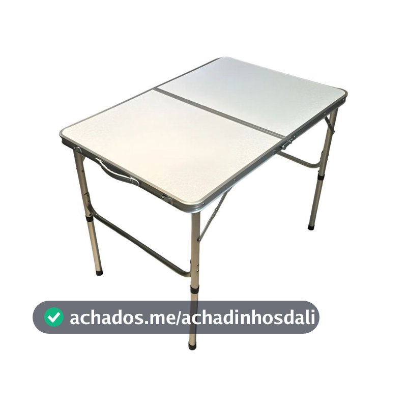 Mesa Dobrável Vira Maleta Alumínio Com Alça Camping Pesca Jardim Branco LuvinCo