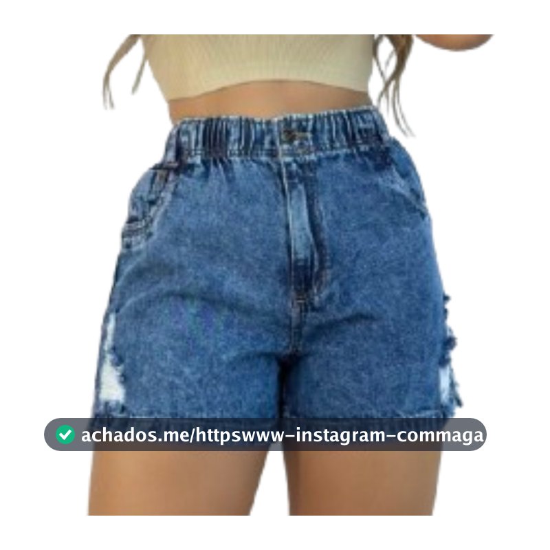 Short Jeans Feminino com Elastico na Cintura 36 ao 46 Cintura Alta