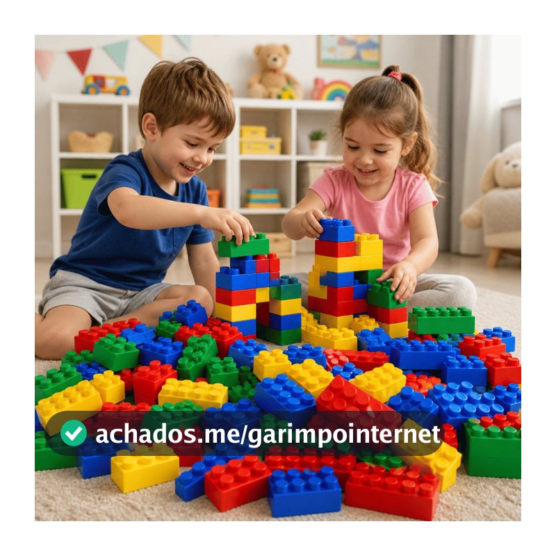 Blocos de Montar 140 ou 280 Peças Grandes Didáticos Super Coloridos Fácil de Montar Brinquedo Educativo Cognitivo