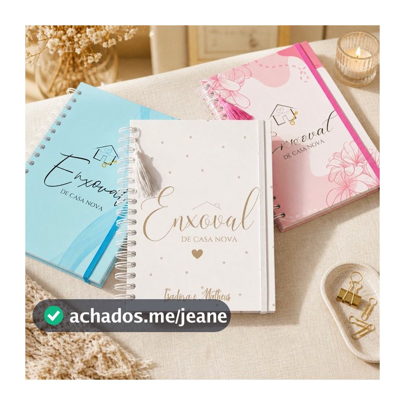 Planner Lista Enxoval de Casa Nova Personalizado Completo Controle Financeiro Casamento Noiva Noivos