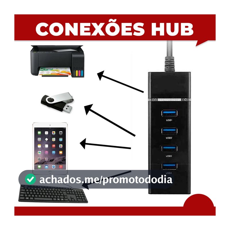 Hub USB 3.0 Gamer + Cabo OTG Tipo C ou V8 para Celular | Kit Mobilador