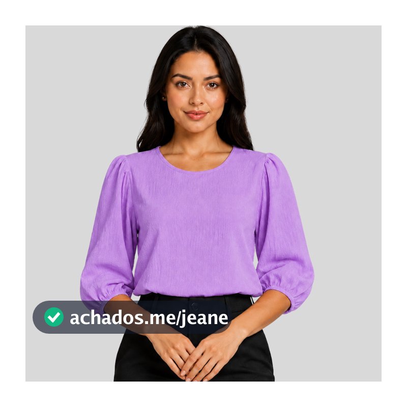 Blusa Feminina Manga 3/4 Gola Redonda Tecido Duna Soltinha Elegante Social Casual Trabalho Moda Evangélica – R&J