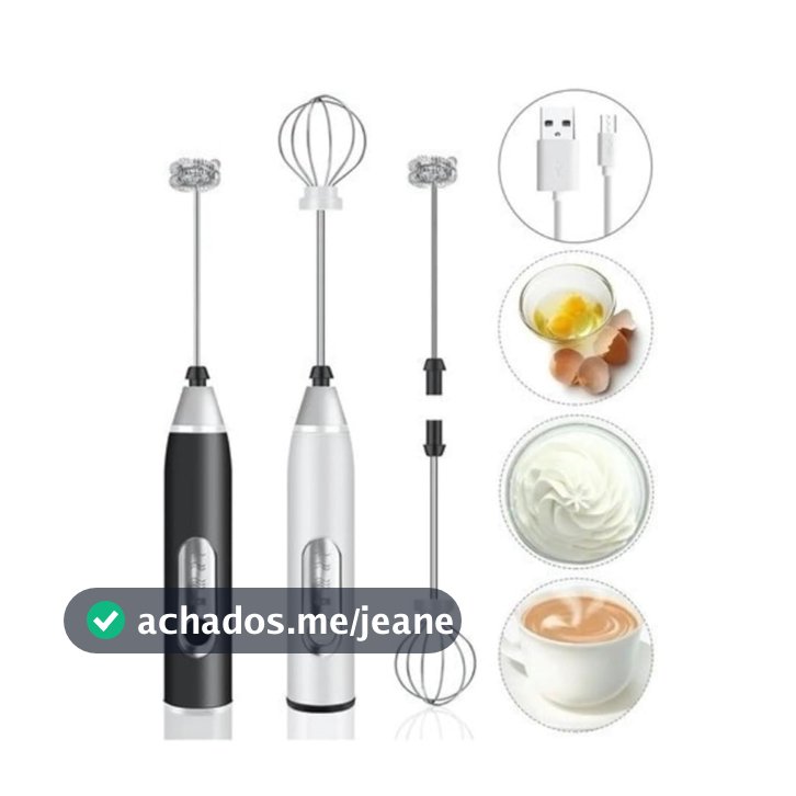 Batedor Misturador Mixer Elétrico para Bebidas Leite Café Clara de Ovo 2 em 1 taobiju
