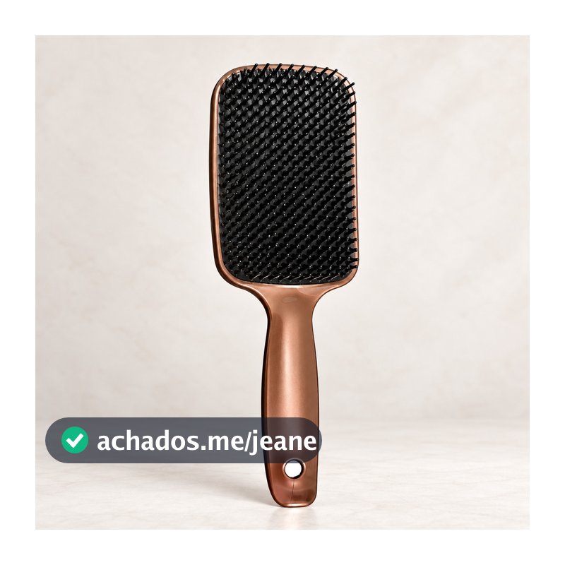 Escova Raquete Flex Profissional Chocolate Cerdas Pretas e Off White Páscoa