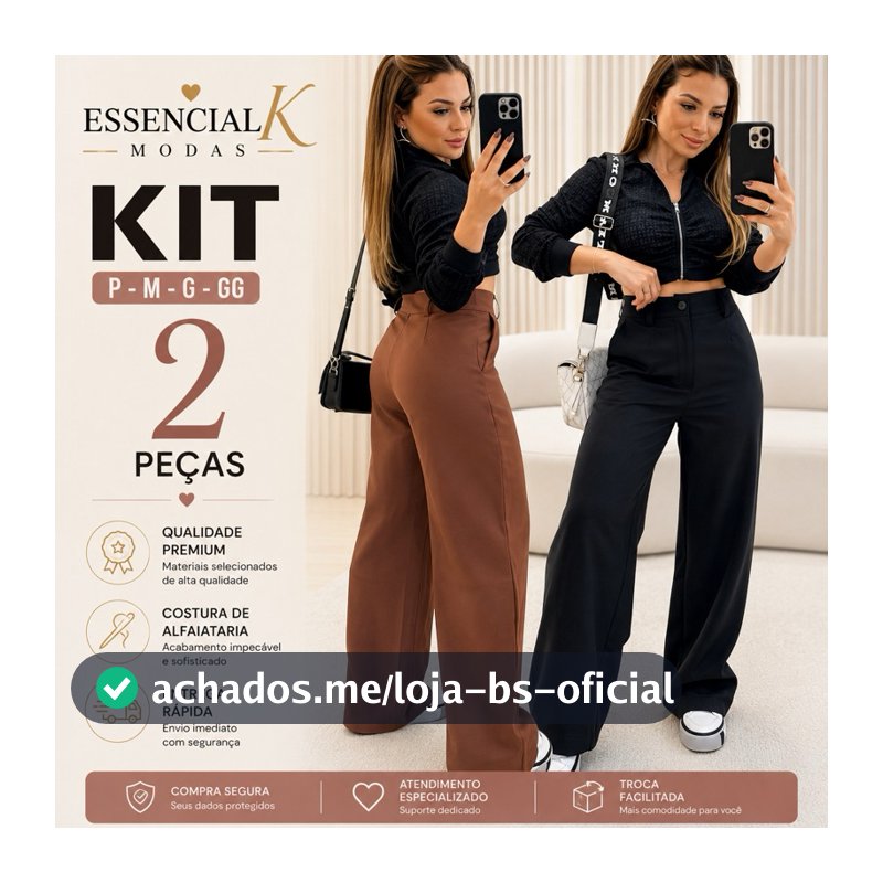 Kit 2 Calça Alfaiataria PREMIUM Cintura Alta Com Bolso PROMOÇÃO