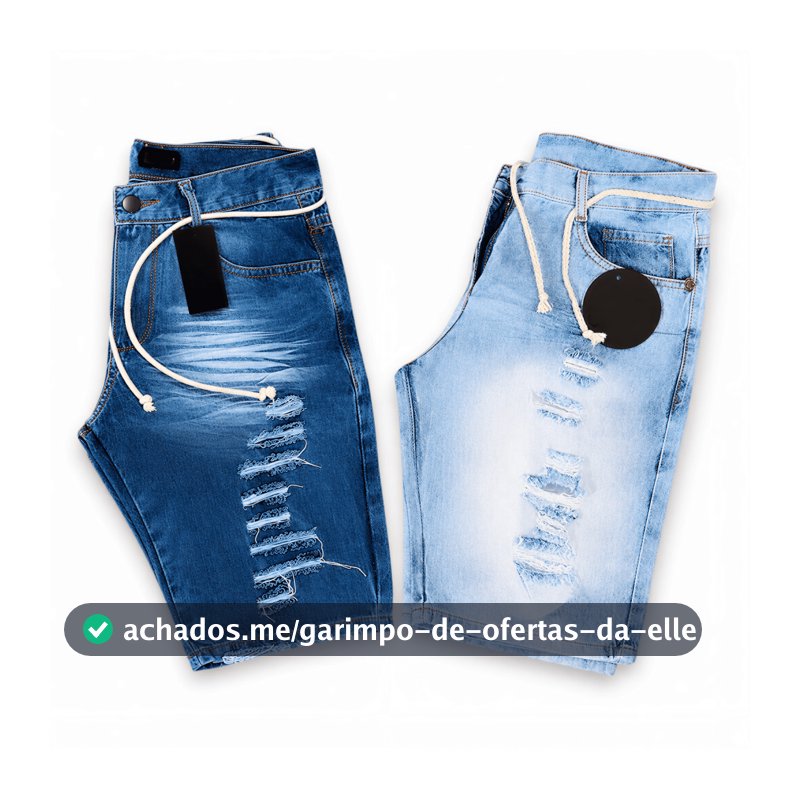 KIT 2 Bermudas Jeans Masculinas Rasgadas Premium Moda Masculina Alta Qualidade Conforto Casual Estilo Jogador Verão