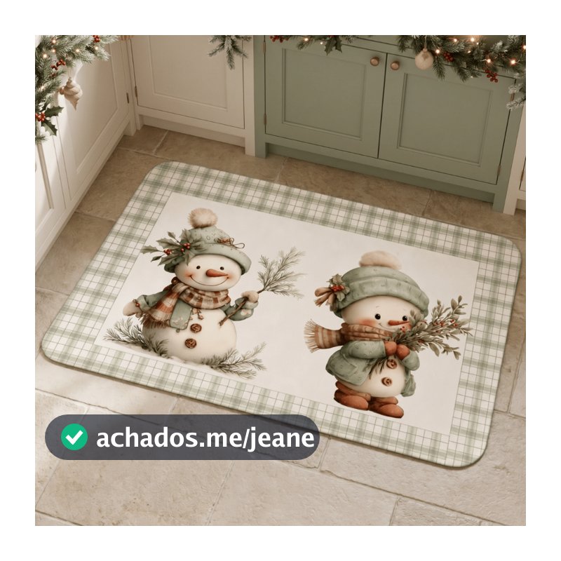 Tapete Antiderrapante 50x60 Capacho Natalino Cozinha Sala Decoração de Natal Casa Premium