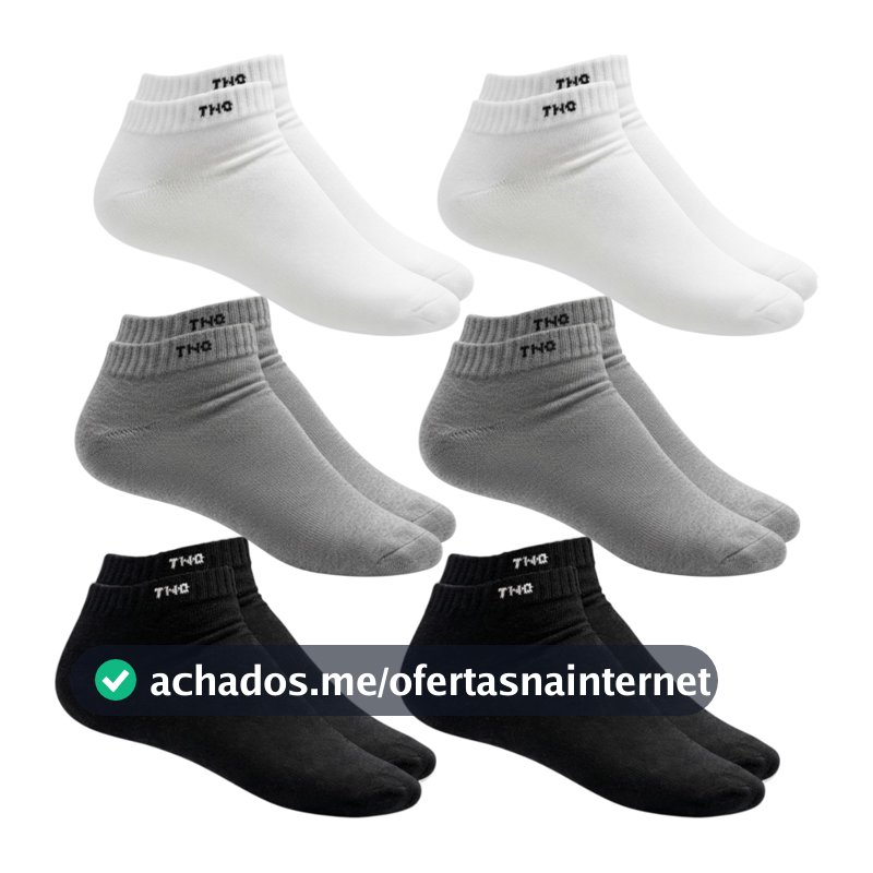Kit 6 Pares Meias Adulto Cano Curto Soquete Algodão Lisa Unissex Masculina Feminina 39 ao 43