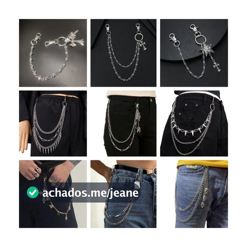 nanami1 Personalidade Carteira Corrente Punk Hip Hop Rock Calças Metal Cruz Homens Mulheres Bolsa Trinket Pingente Bouti