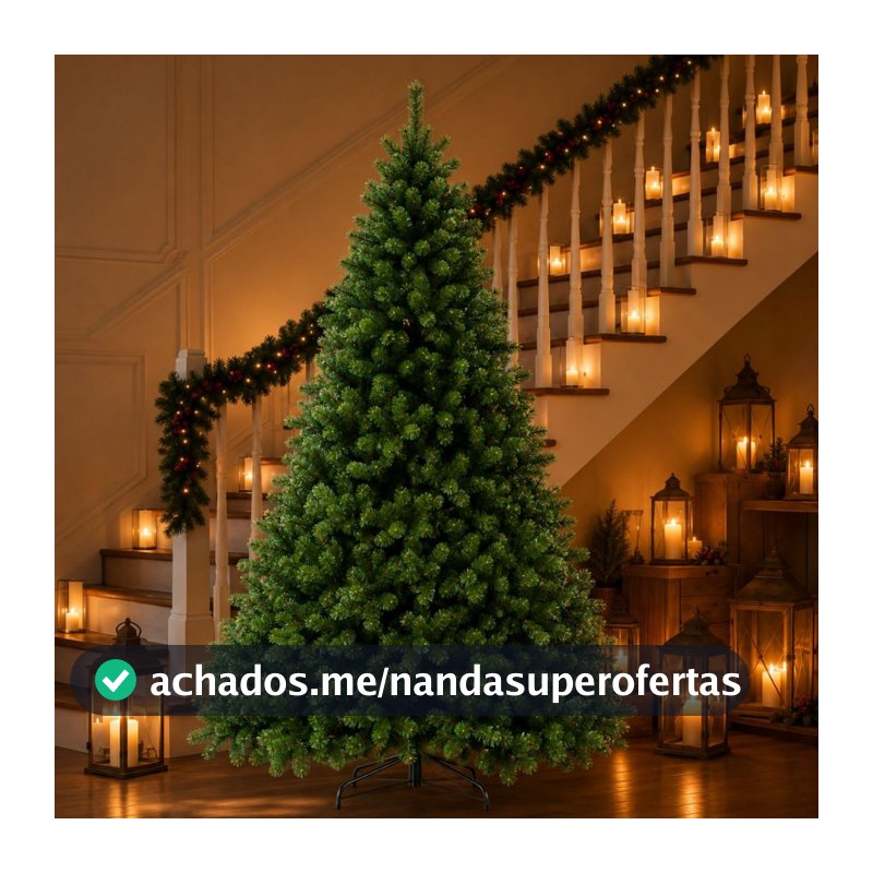Arvore De Natal 2,10/1,80 Metros Cheia Pinheiro Luxo Cor Verde