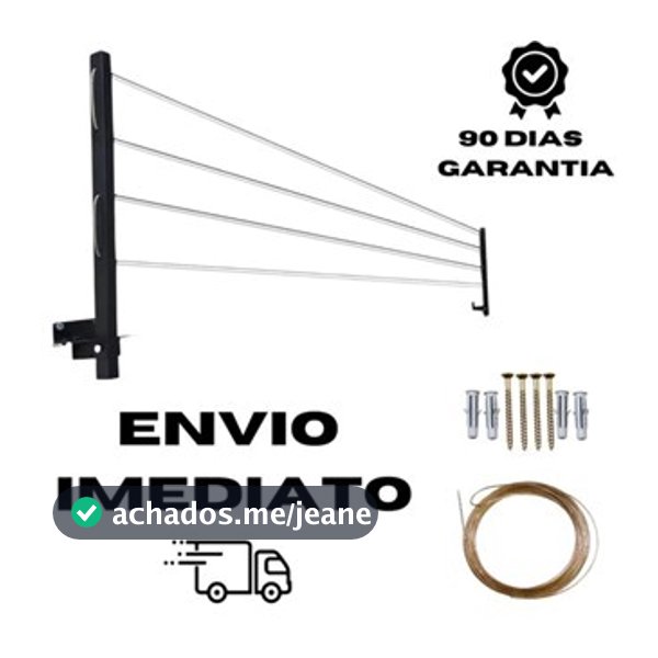 Varal Mágico de Parede Retrátil Ferro 80kg Prático e Discreto - Envio Imediato