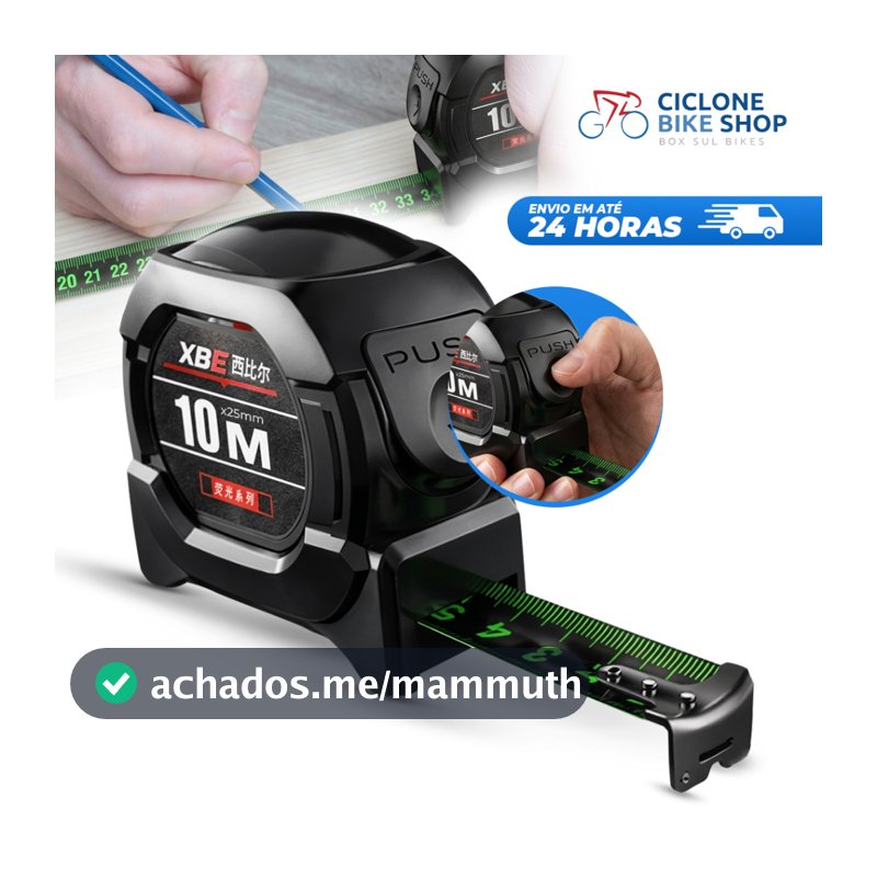 Fita Métrica Aço Inoxidável Carbono De Alta Precisão 10M Trena Profissional Fluorescente Trava